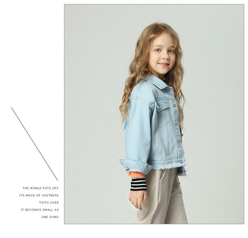 LINLING New Arrivals Cotton Coat Top Spring Autumn Kids Casual Jacket Girls Coats Little Girls Denim Outerwear Costume V352 LINLING New Arrivals Cotton Coat Top Spring Autumn Kids Casual Jacket Girls Coats Little Girls Denim Outerwear Costume V352