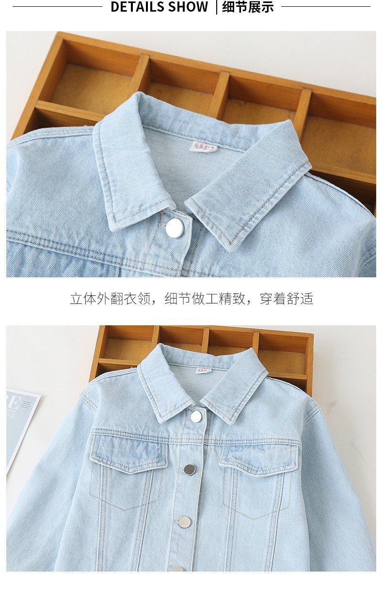 LINLING New Arrivals Cotton Coat Top Spring Autumn Kids Casual Jacket Girls Coats Little Girls Denim Outerwear Costume V352 LINLING New Arrivals Cotton Coat Top Spring Autumn Kids Casual Jacket Girls Coats Little Girls Denim Outerwear Costume V352