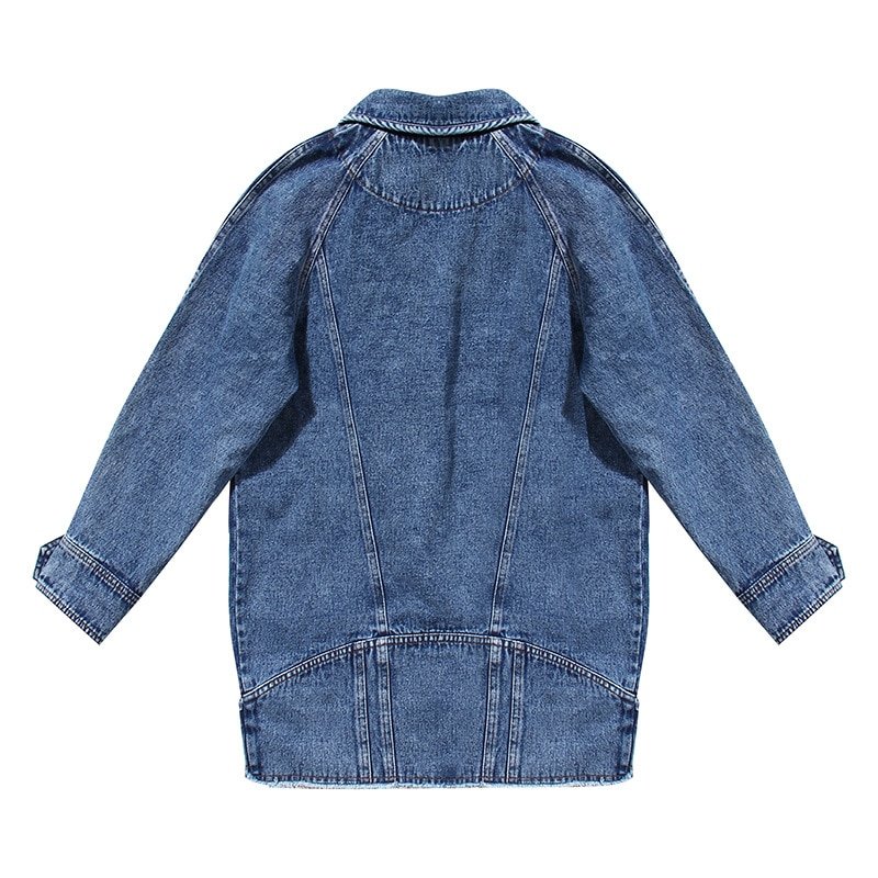TWOTWINSTYLE Casual Denim Jacket For Women Lapel Long Sleeve Pocket Loose Jackets Female 2020 Autumn Fashion New Tide Clothing