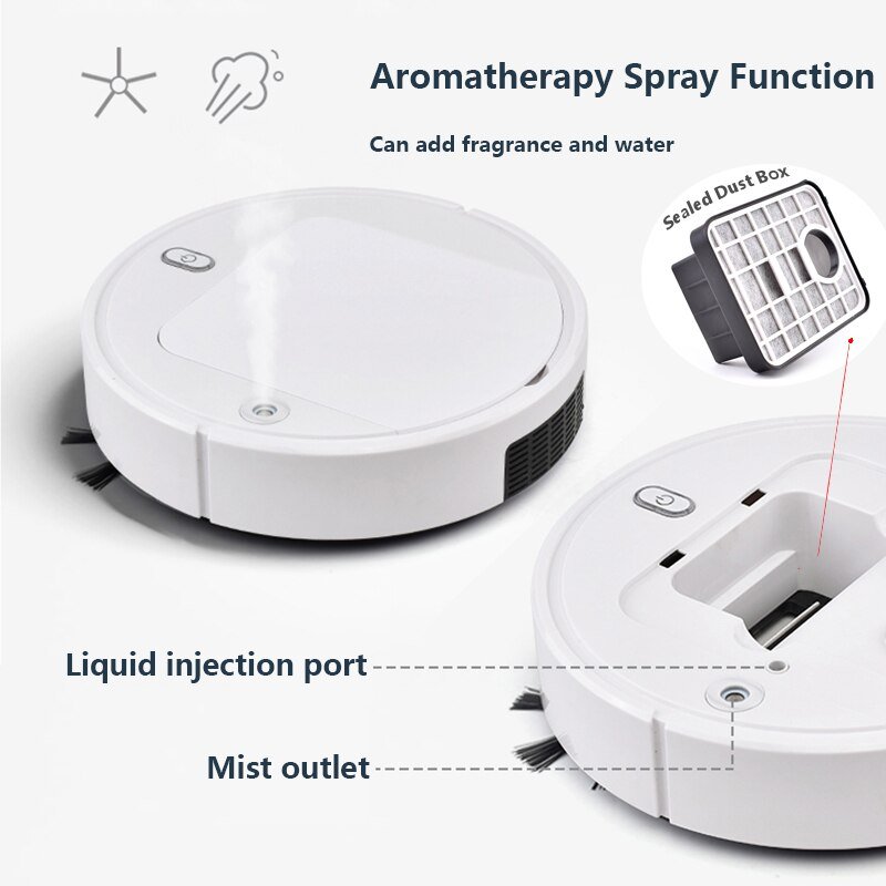 Sweeping Mopping Robot Vacuum Cleaner For Home Auto Dust Sterilize 1800PA cyclone Suction Smart Spray Sweeping USB Charge