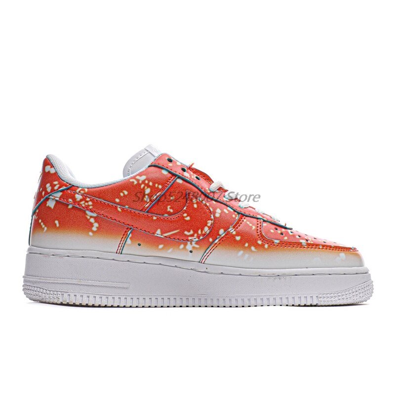 Original Nike Air Force 1 07 Low Men's Low-top Casual Sneakers Size 40-45 Yellow Leather Men Flat Rubber