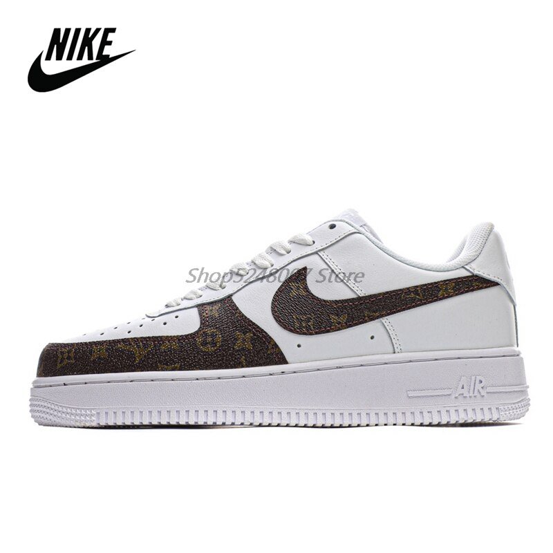 Original Nike Air Force 1 07 Low Men's Low-top Casual Sneakers Size 40-45 Yellow Leather Men Flat Rubber