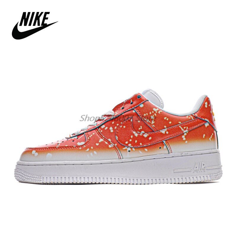 Original Nike Air Force 1 07 Low Men's Low-top Casual Sneakers Size 40-45 Yellow Leather Men Flat Rubber
