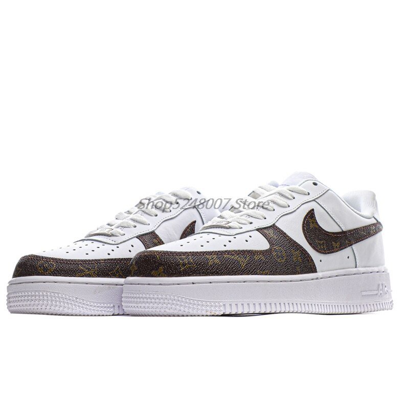 Original Nike Air Force 1 07 Low Men's Low-top Casual Sneakers Size 40-45 Yellow Leather Men Flat Rubber