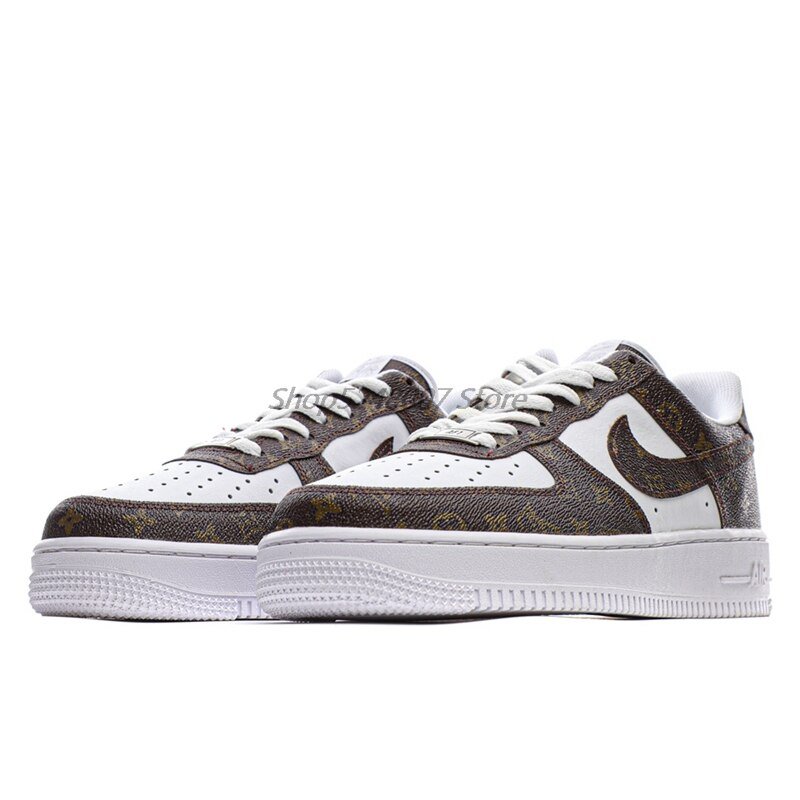 Original Nike Air Force 1 07 Low Men's Low-top Casual Sneakers Size 40-45 Yellow Leather Men Flat Rubber
