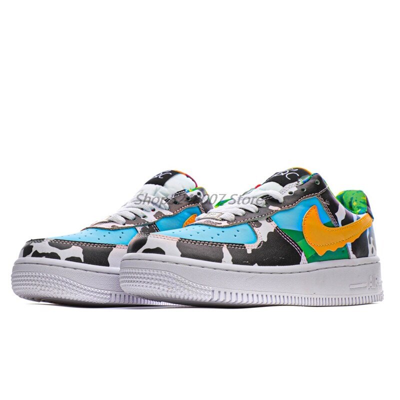 Original Nike Air Force 1 07 Low Men's Low-top Casual Sneakers Size 40-45 Yellow Leather Men Flat Rubber