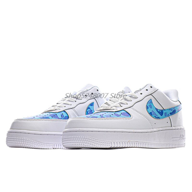 Original Nike Air Force 1 07 Low Men's Low-top Casual Sneakers Size 40-45 Yellow Leather Men Flat Rubber