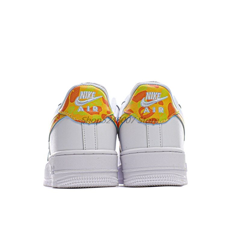 Original Nike Air Force 1 07 Low Men's Low-top Casual Sneakers Size 40-45 Yellow Leather Men Flat Rubber