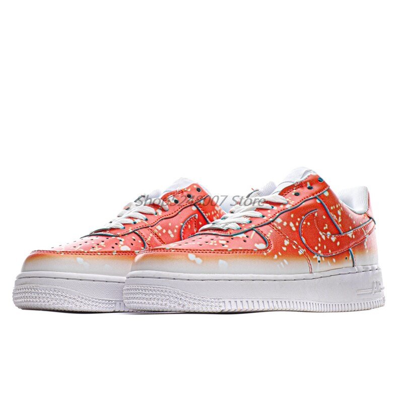 Original Nike Air Force 1 07 Low Men's Low-top Casual Sneakers Size 40-45 Yellow Leather Men Flat Rubber