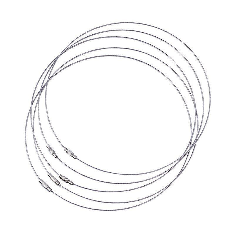 100pcs Stainless Steel Wire Necklace Cord Jewelry Findings for DIY Jewelry Making with Brass Screw Clasp 445x1mm