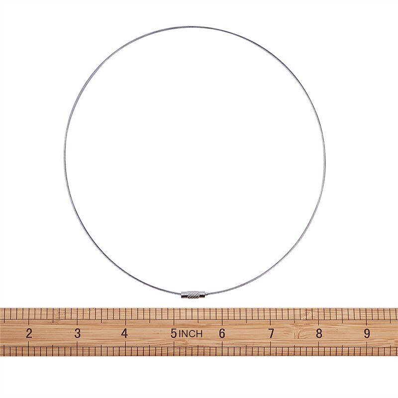 100pcs Stainless Steel Wire Necklace Cord Jewelry Findings for DIY Jewelry Making with Brass Screw Clasp 445x1mm