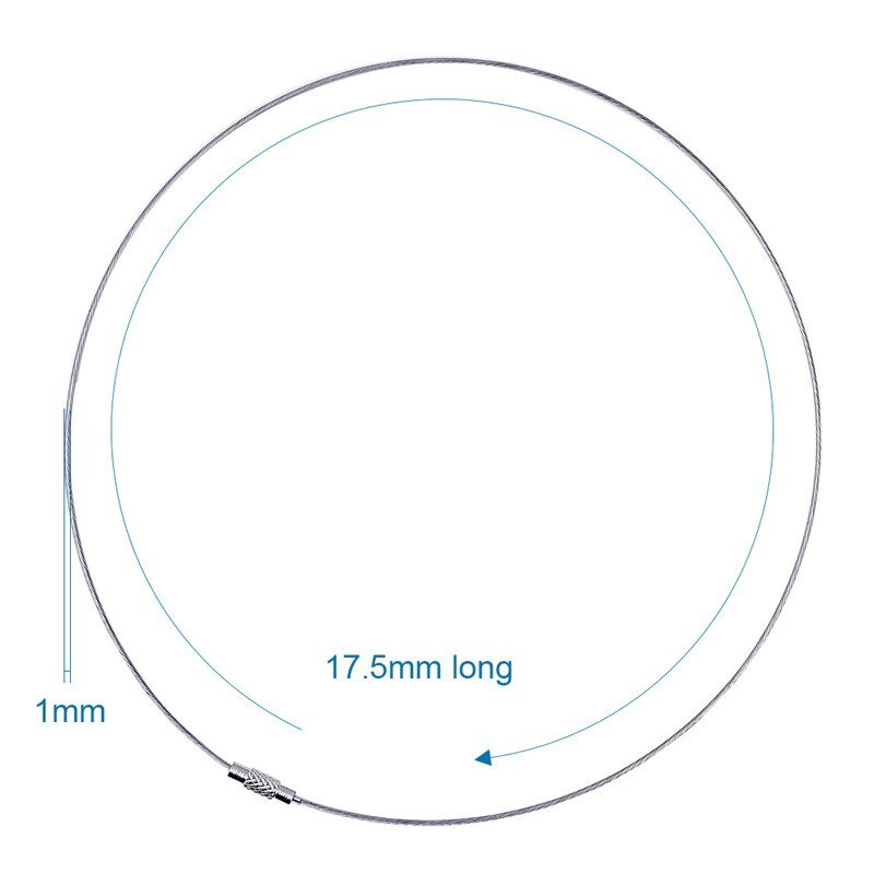 100pcs Stainless Steel Wire Necklace Cord Jewelry Findings for DIY Jewelry Making with Brass Screw Clasp 445x1mm