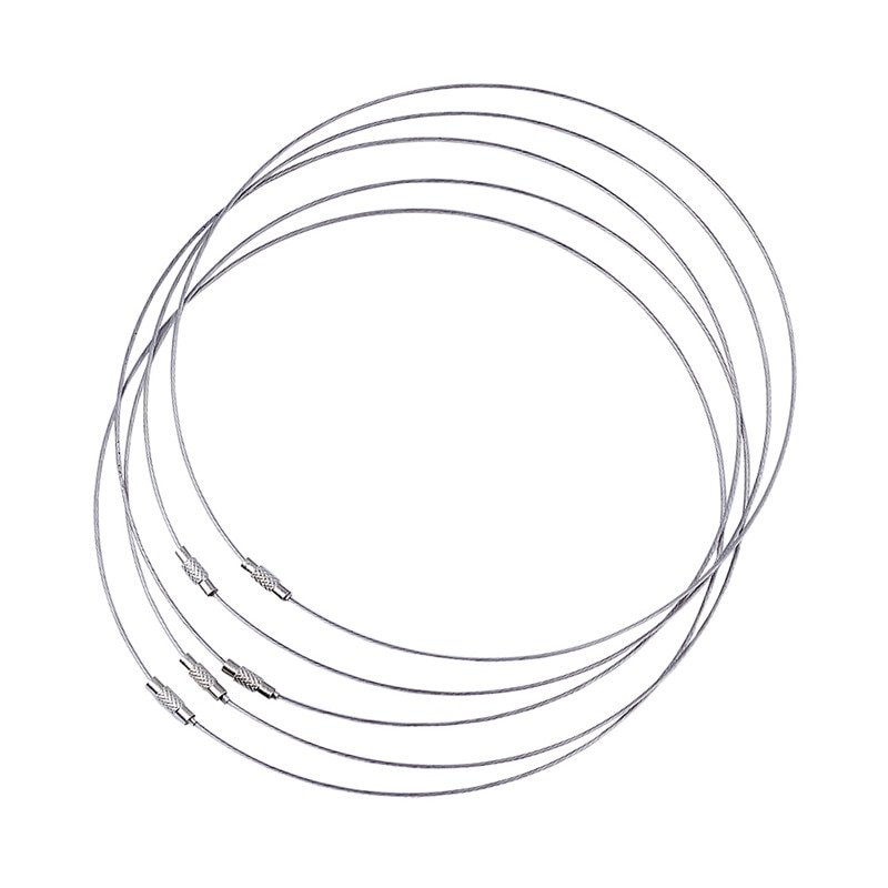 100pcs Stainless Steel Wire Necklace Cord Jewelry Findings for DIY Jewelry Making with Brass Screw Clasp 445x1mm
