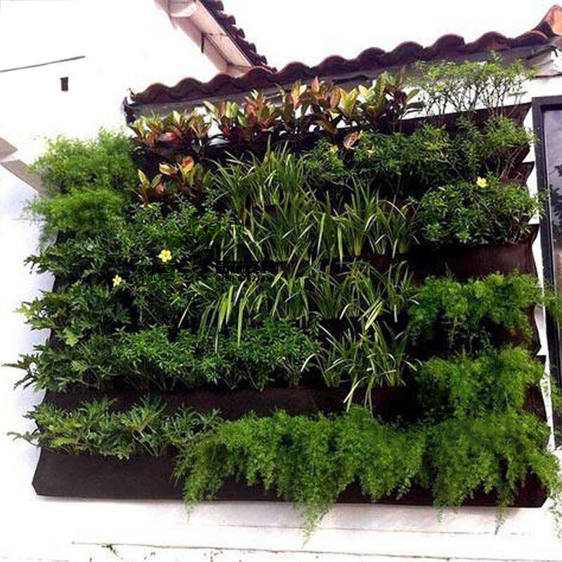 Black Color Wall Hanging Planting Bags 36/72 Pockets Grow Bag Planter Vertical Garden Vegetable Living Garden Bag Home Supplies