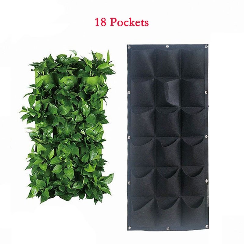 Black Color Wall Hanging Planting Bags 36/72 Pockets Grow Bag Planter Vertical Garden Vegetable Living Garden Bag Home Supplies