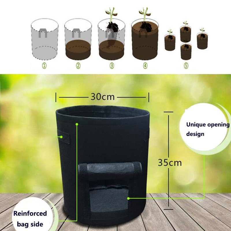 3 size Plant Grow Bags home garden Potato pot greenhouse Vegetable Growing Bags Moisturizing jardin Vertical Garden Bag tools