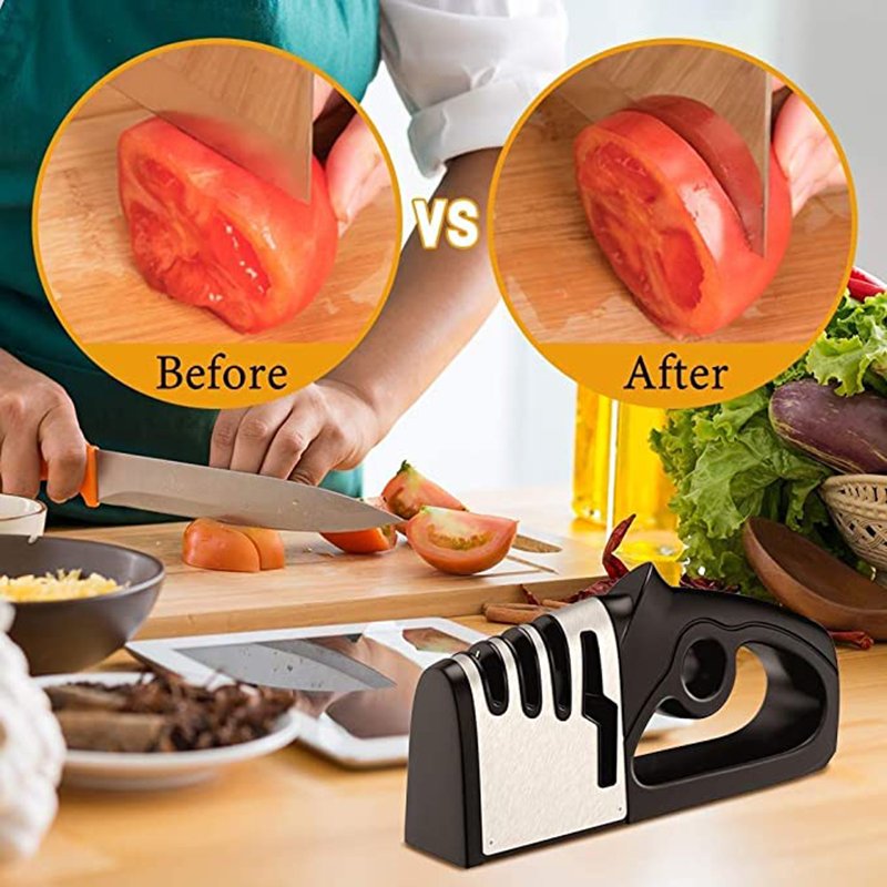 4 Stages Knife Sharpener Professional Kitchen Sharpening Stone Tungsten Steel Ceramic Kitchen Tools Scissors Grinder Accessories