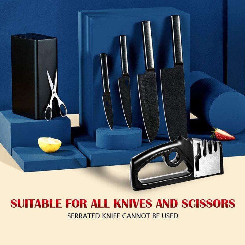 4 Stages Knife Sharpener Professional Kitchen Sharpening Stone Tungsten Steel Ceramic Kitchen Tools Scissors Grinder Accessories