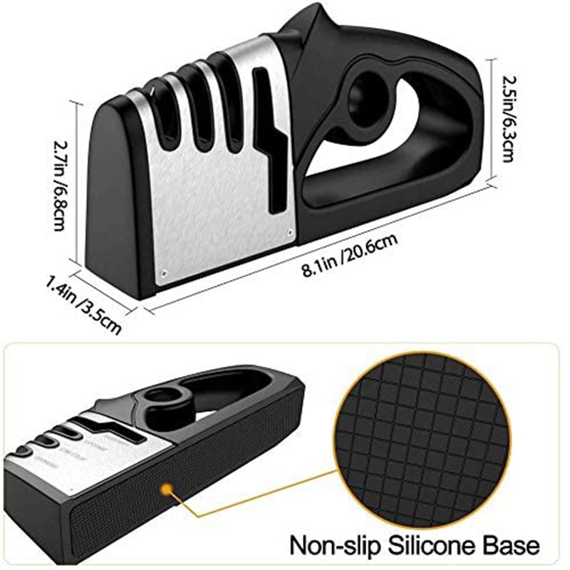 4 Stages Knife Sharpener Professional Kitchen Sharpening Stone Tungsten Steel Ceramic Kitchen Tools Scissors Grinder Accessories