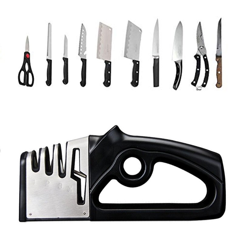 4 Stages Knife Sharpener Professional Kitchen Sharpening Stone Tungsten Steel Ceramic Kitchen Tools Scissors Grinder Accessories