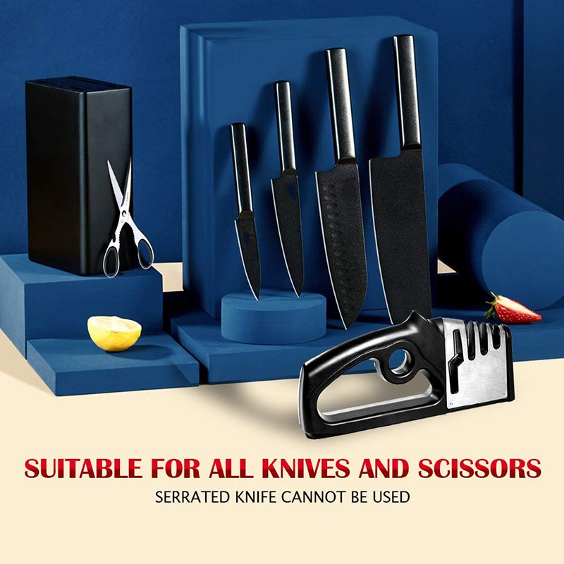 4 Stages Knife Sharpener Professional Kitchen Sharpening Stone Tungsten Steel Ceramic Kitchen Tools Scissors Grinder Accessories