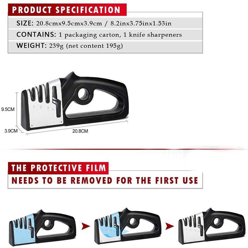 4 Stages Knife Sharpener Professional Kitchen Sharpening Stone Tungsten Steel Ceramic Kitchen Tools Scissors Grinder Accessories