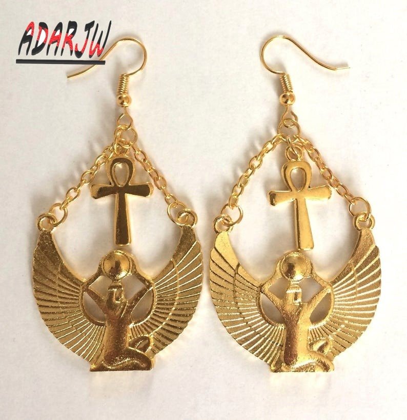2019 Goddess Isis Ancient Egyptian Earrings Fashion gift for girlfriend Druzzil Ro Egyptian Goddess women Retro pendant classica