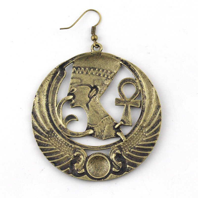 Bronze Ankh Earring Egyptian Pharaoh Nefertiti Scarab Queen Egypt Ancient charm Jewelry dangle Earrings