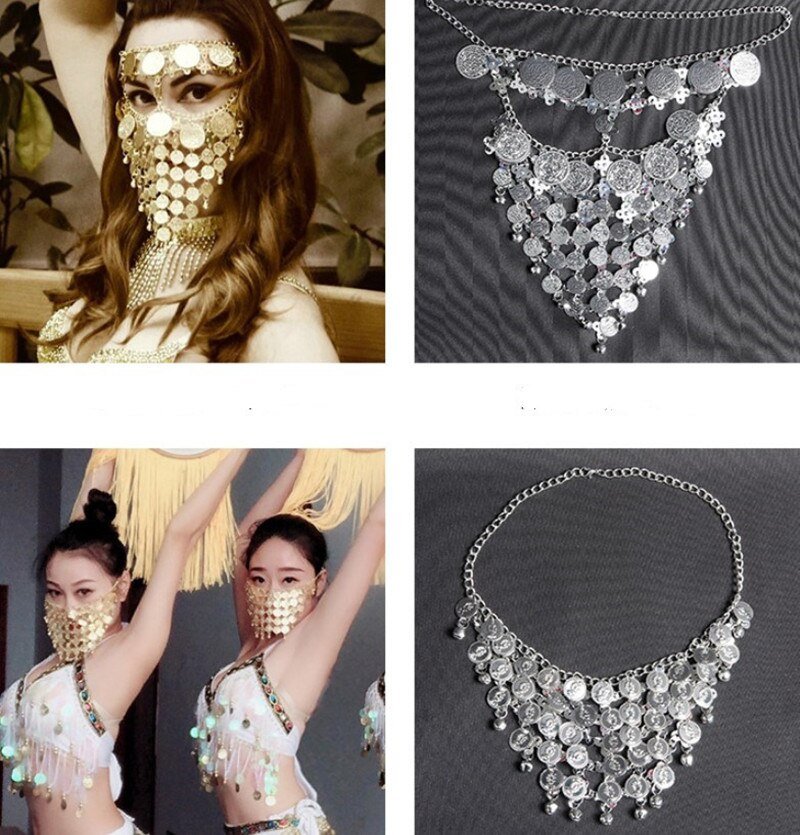 Women's Dripping Metal Headpiece Egyptian Queen Cleopatra Headpiece For Show Gold Headdress Chain Jewelry