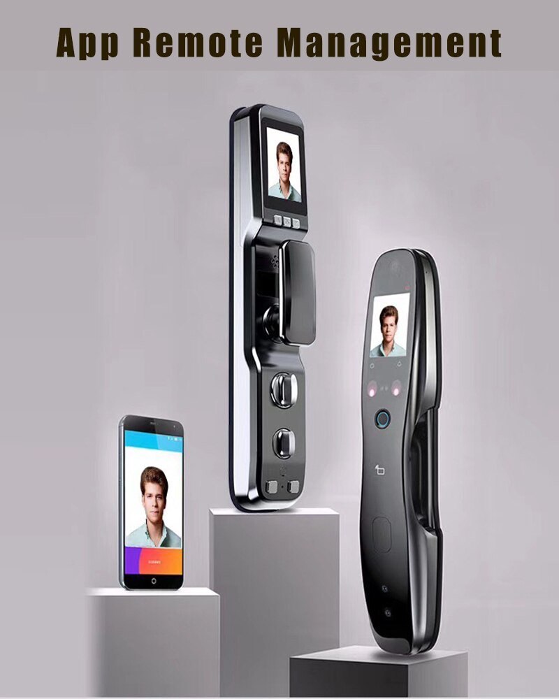 Smart Gezicht Vingerafdruk Deurslot Beveiliging Gezicht & Camera Monitor Intelligente Lock Biometrische Elektronische Deurslot Met App Unlock