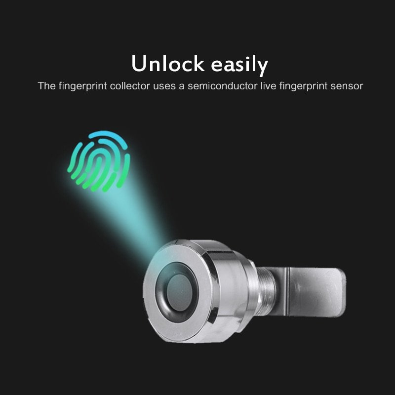 1Pcs Vingerafdruk Slot 0.5 Tweede Quick Unlock Lade Digitale Lock Smart Keyless Hangsloten Deur Usb Oplaadbare Familie Veiligheid