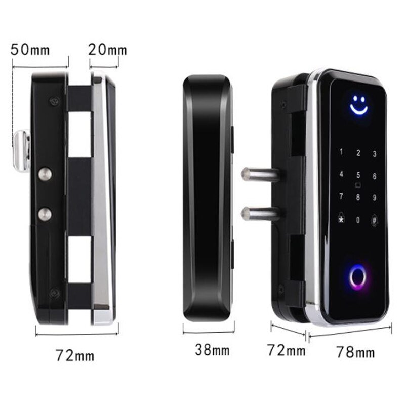 Glas Deurslot Bluetooth Wifi Gateway Ttlock Vingerafdruk Wachtwoord Elektrische Digitale Lock Alexa Google Houten Smart Deurslot Glas Deurslot Bluetooth Wifi Gateway Ttlock Vingerafdruk Wachtwoord Elektrische Digitale Lock Alexa Google Houten Smart Deurslot