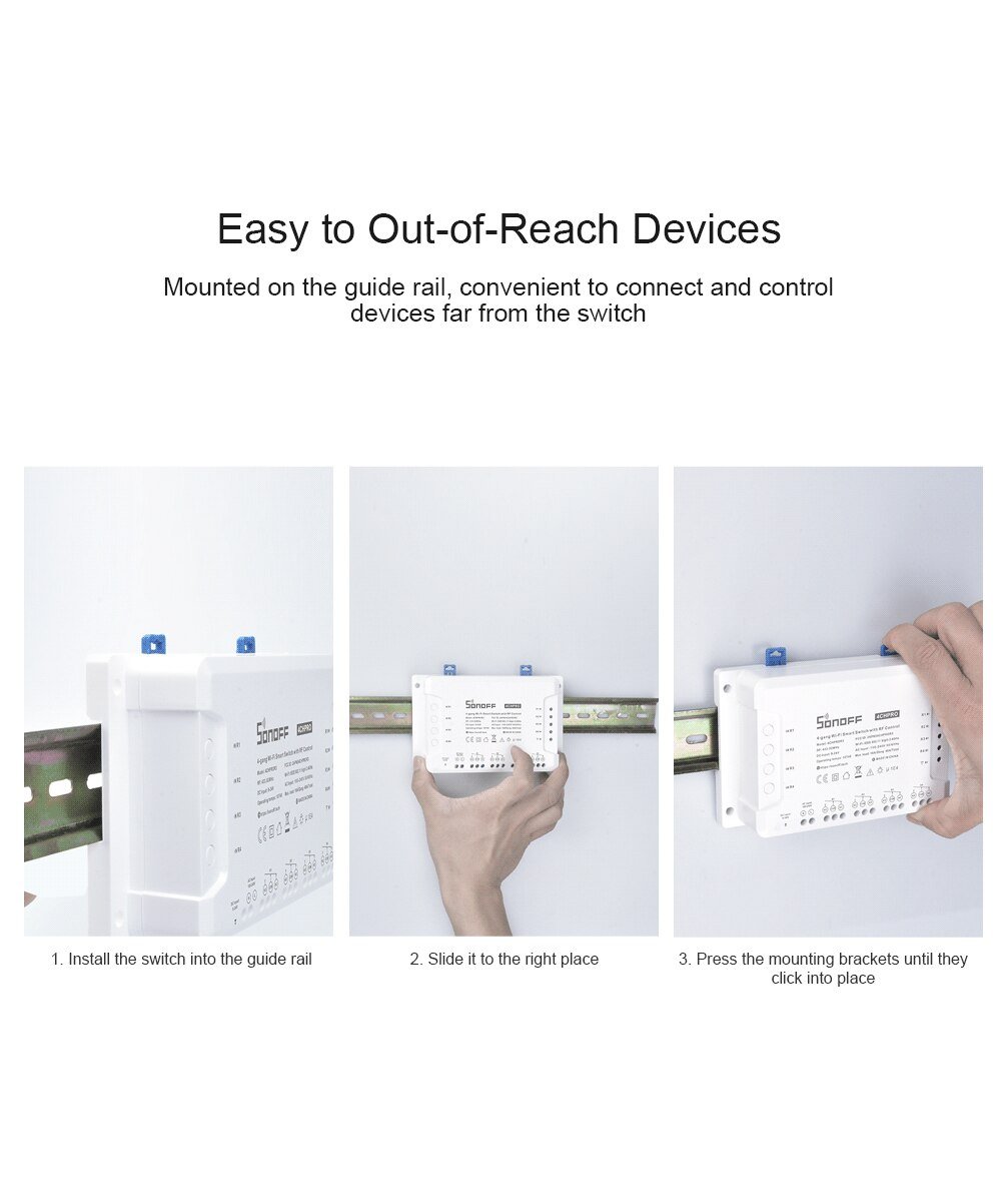 Sonoff 4CH R3 Wifi Schakelaar 4 Gang Diy Smart Switch App Afstandsbediening Schakelaar Draadloze Smart Home Controller Werkt Met Alexa goole Thuis