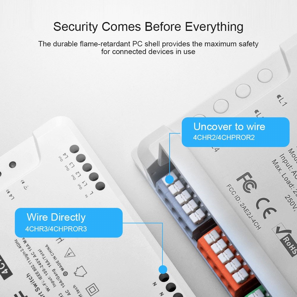 Sonoff 4CH R3 Wifi Schakelaar 4 Gang Diy Smart Switch App Afstandsbediening Schakelaar Draadloze Smart Home Controller Werkt Met Alexa goole Thuis