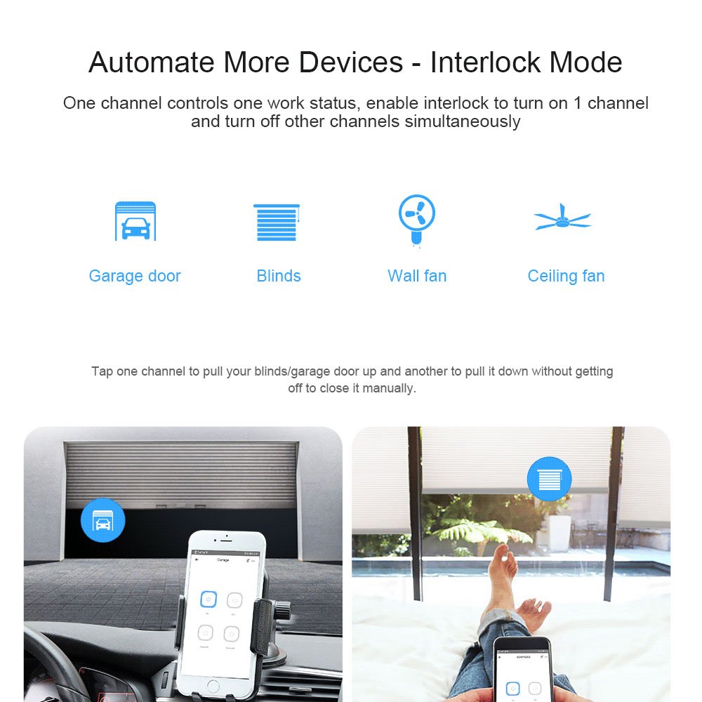 Sonoff 4CH R3 Wifi Schakelaar 4 Gang Diy Smart Switch App Afstandsbediening Schakelaar Draadloze Smart Home Controller Werkt Met Alexa goole Thuis