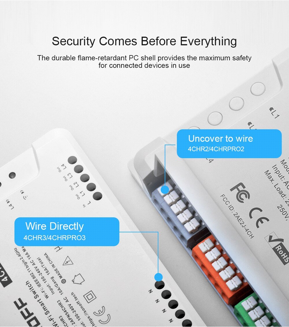 Sonoff 4CH R3 Wifi Schakelaar 4 Gang Diy Smart Switch App Afstandsbediening Schakelaar Draadloze Smart Home Controller Werkt Met Alexa goole Thuis