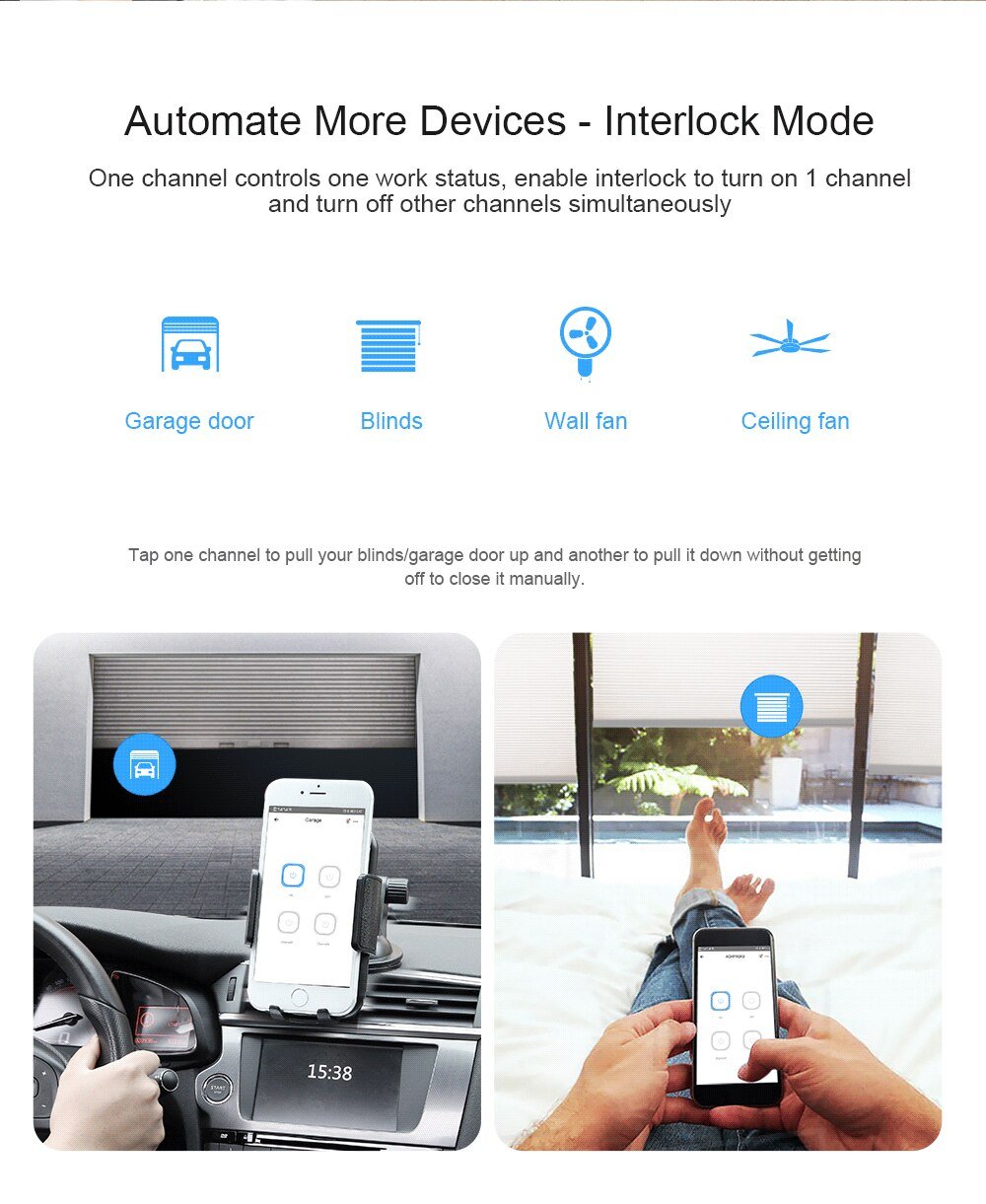 Sonoff 4CH R3 Wifi Schakelaar 4 Gang Diy Smart Switch App Afstandsbediening Schakelaar Draadloze Smart Home Controller Werkt Met Alexa goole Thuis