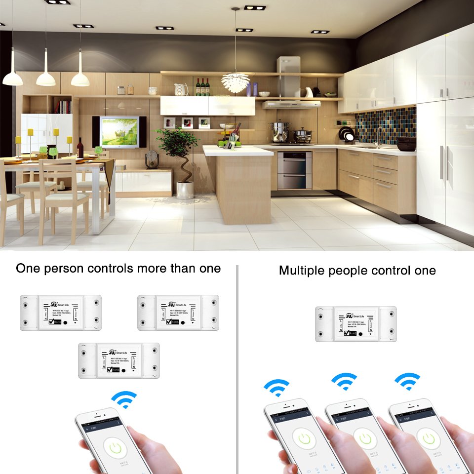 DIY WiFi Slimme Lichtschakelaar Universele Breaker Timer Smart Leven APP Draadloze Afstandsbediening Werkt met Alexa Google Thuis