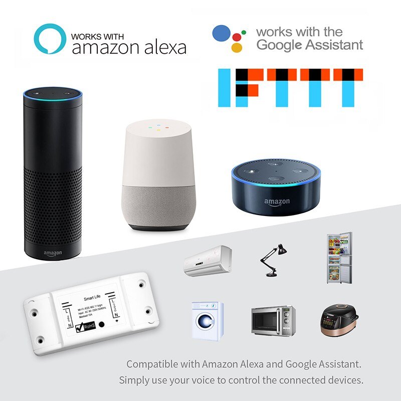 DIY WiFi Slimme Lichtschakelaar Universele Breaker Timer Smart Leven APP Draadloze Afstandsbediening Werkt met Alexa Google Thuis