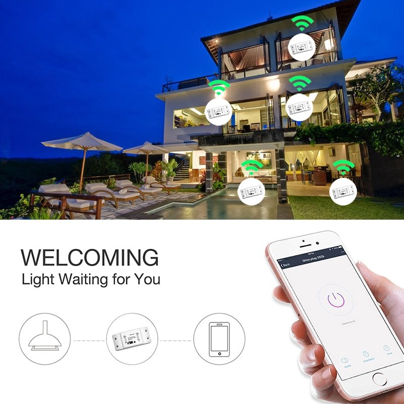 DIY WiFi Slimme Lichtschakelaar Universele Breaker Timer Smart Leven APP Draadloze Afstandsbediening Werkt met Alexa Google Thuis