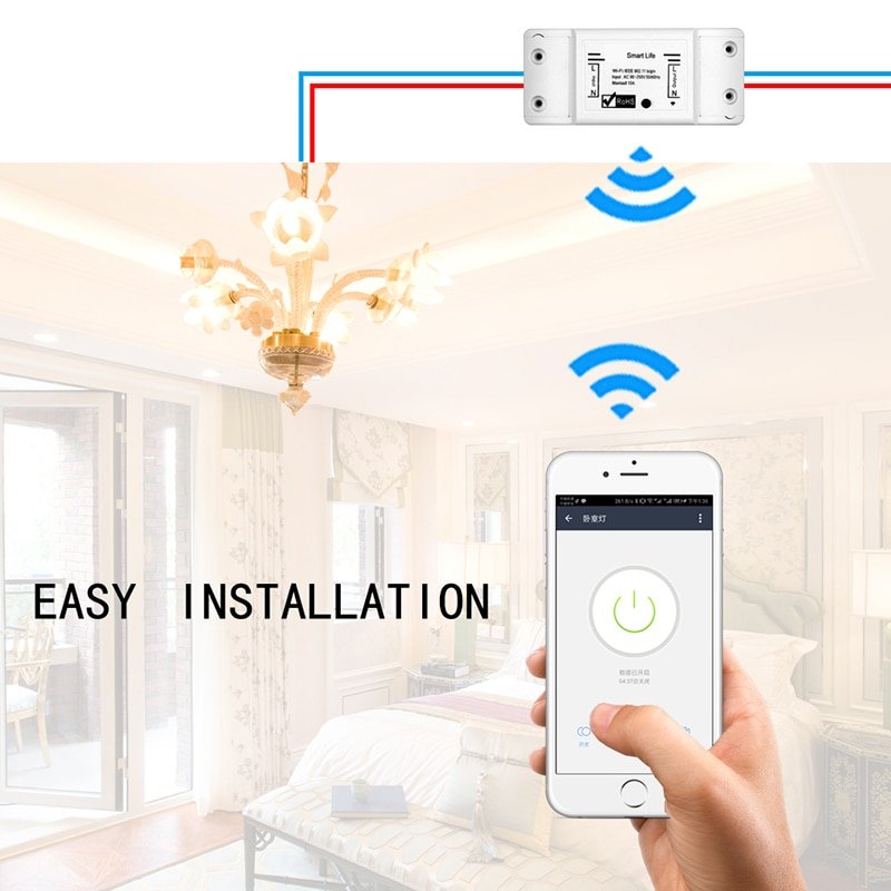 DIY WiFi Slimme Lichtschakelaar Universele Breaker Timer Smart Leven APP Draadloze Afstandsbediening Werkt met Alexa Google Thuis