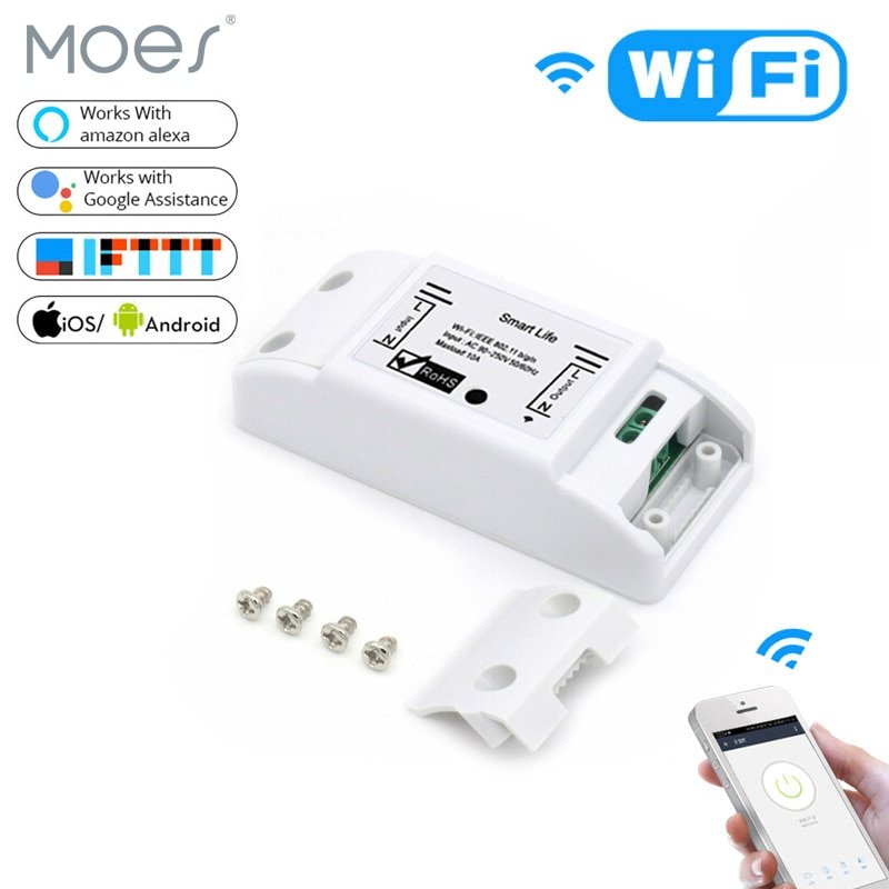 DIY WiFi Slimme Lichtschakelaar Universele Breaker Timer Smart Leven APP Draadloze Afstandsbediening Werkt met Alexa Google Thuis