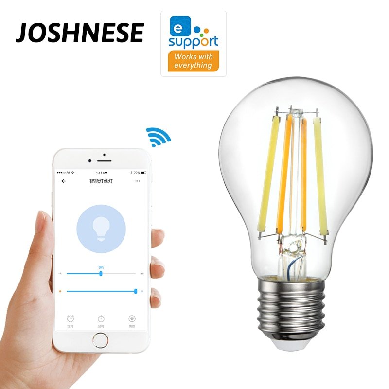 Wifi Slimme Lamp 7.5W 220V E27 Led Rgb Lamp Werkt Met Alexa/Google Thuis En Ewelink app Afstandsbediening Wit Dimbare Lamp