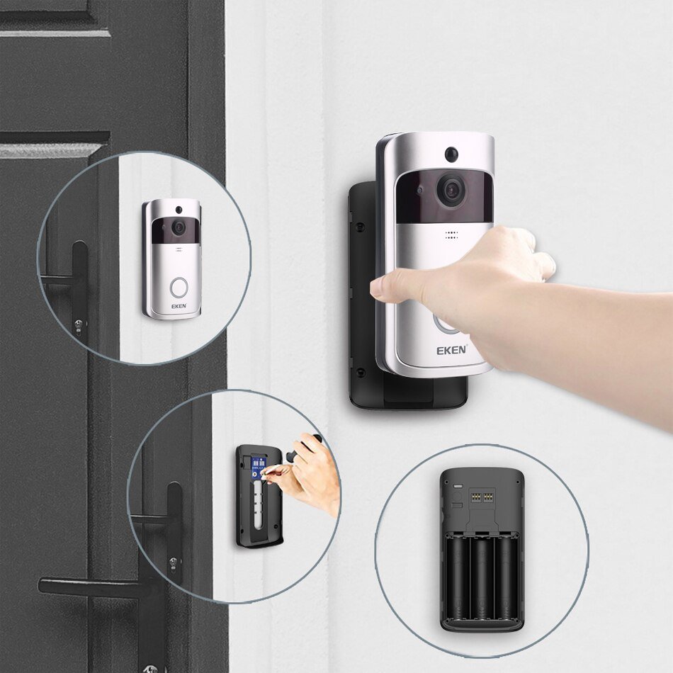 Eken V5 Smart Wifi Video Deurbel Camera Visuele Intercom Met Chime Nachtzicht Ip Deurbel Draadloze Home Security Camera