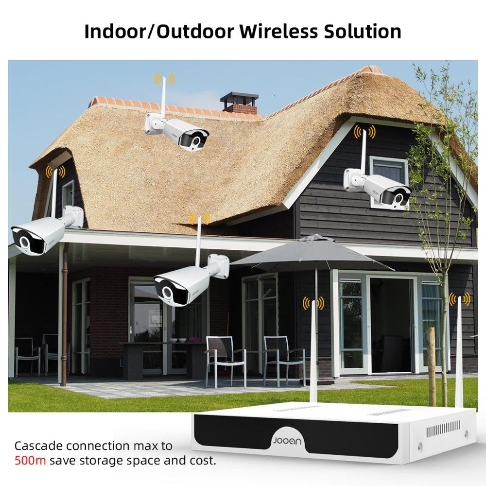 Jooan 8CH Nvr Hd 3MP Cctv Camera Systeem Audio Record Outdoor P2P Wifi Ip Security Camera Set Video Surveillance Kit