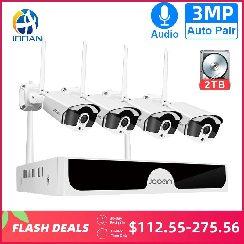 Jooan 8CH Nvr Hd 3MP Cctv Camera Systeem Audio Record Outdoor P2P Wifi Ip Security Camera Set Video Surveillance Kit