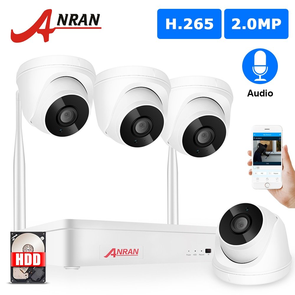 Anran H.265 1080P Draadloze Cctv Systeem 2MP Outdoor Audio Ip Camera Nvr Recorder Video Bewakingscamera Surveillance Kit Anran H.265 1080P Draadloze Cctv Systeem 2MP Outdoor Audio Ip Camera Nvr Recorder Video Bewakingscamera Surveillance Kit