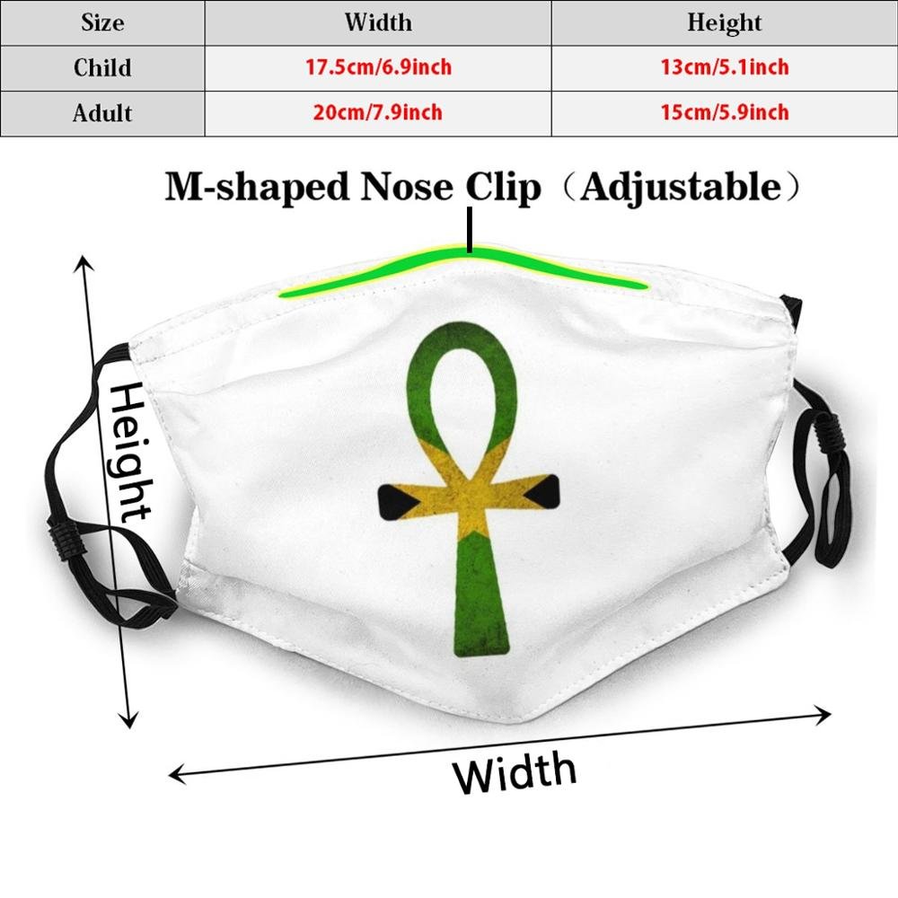 Jamaican Ankh Funny Print Reusable Pm2.2153 Filter Face Mask Ankh Jamaica Flag Key Of Life Cross Eygptian African Africa Jamaican Ankh Funny Print Reusable Pm2.2153 Filter Face Mask Ankh Jamaica Flag Key Of Life Cross Eygptian African Africa