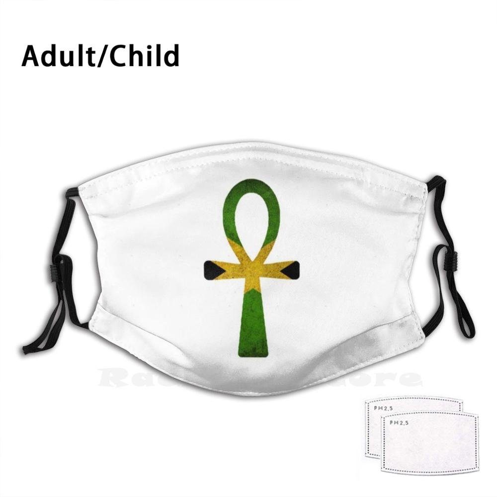 Jamaican Ankh Funny Print Reusable Pm2.2153 Filter Face Mask Ankh Jamaica Flag Key Of Life Cross Eygptian African Africa Jamaican Ankh Funny Print Reusable Pm2.2153 Filter Face Mask Ankh Jamaica Flag Key Of Life Cross Eygptian African Africa