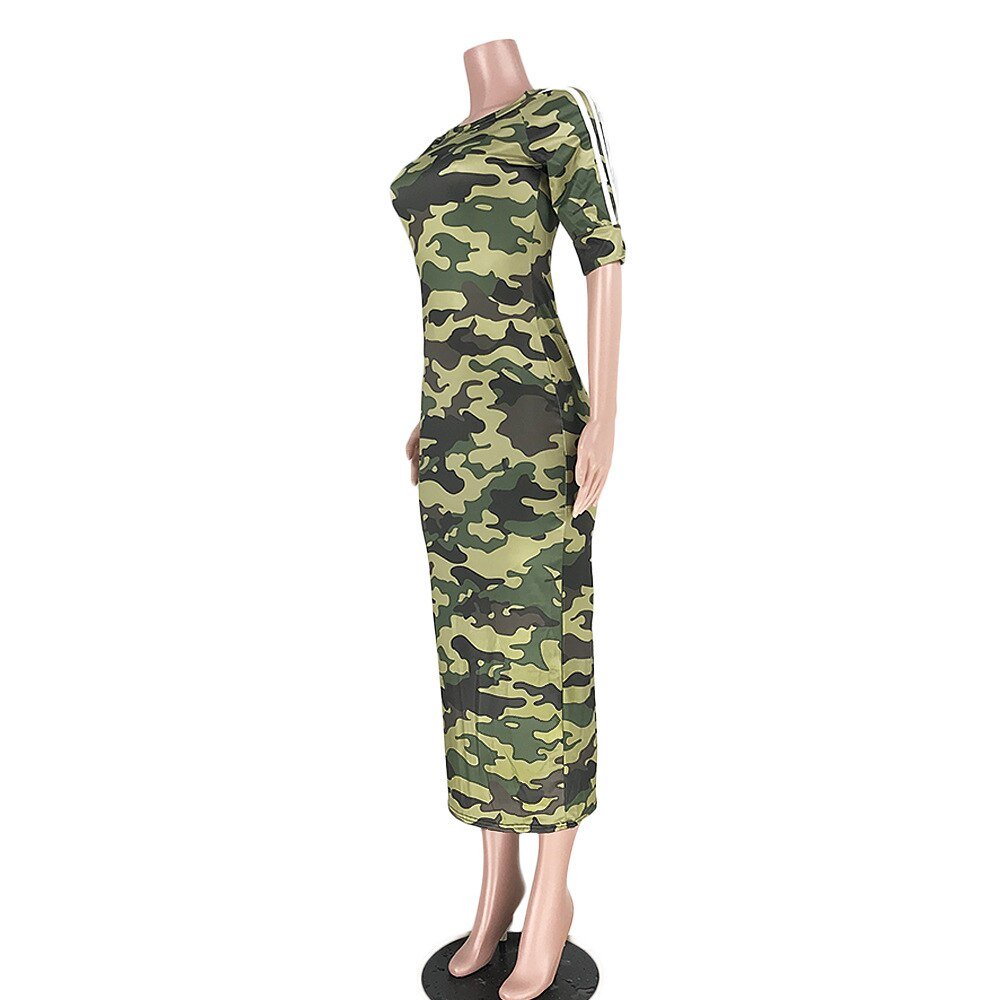 VAZN Autumn Hot Fashion 2018 Women Solid 6-Colors Dress Casual O-Neck Half Sleeve Dress Ladies Bodycon Hollow Out Dress SY8221